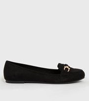 New Look Black Suedette Bar Loafers